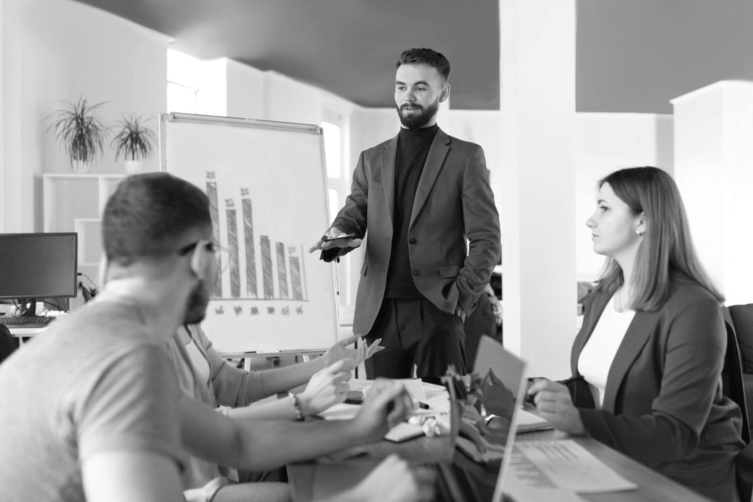 Budgetplanung Beratung in modernem Büro